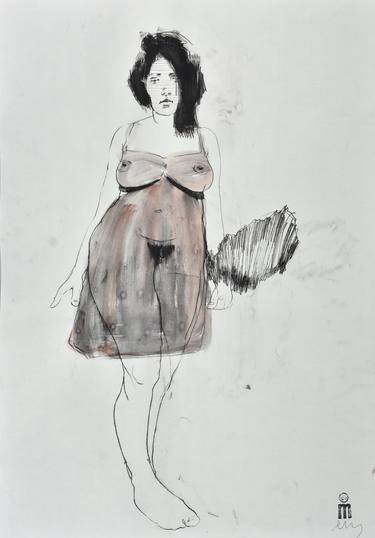 Original Figurative Abstract Drawings by Michael Lentz
