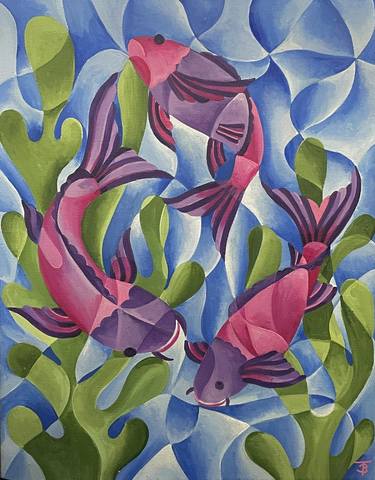 Print of Abstract Fish Paintings by Tiffany Budd