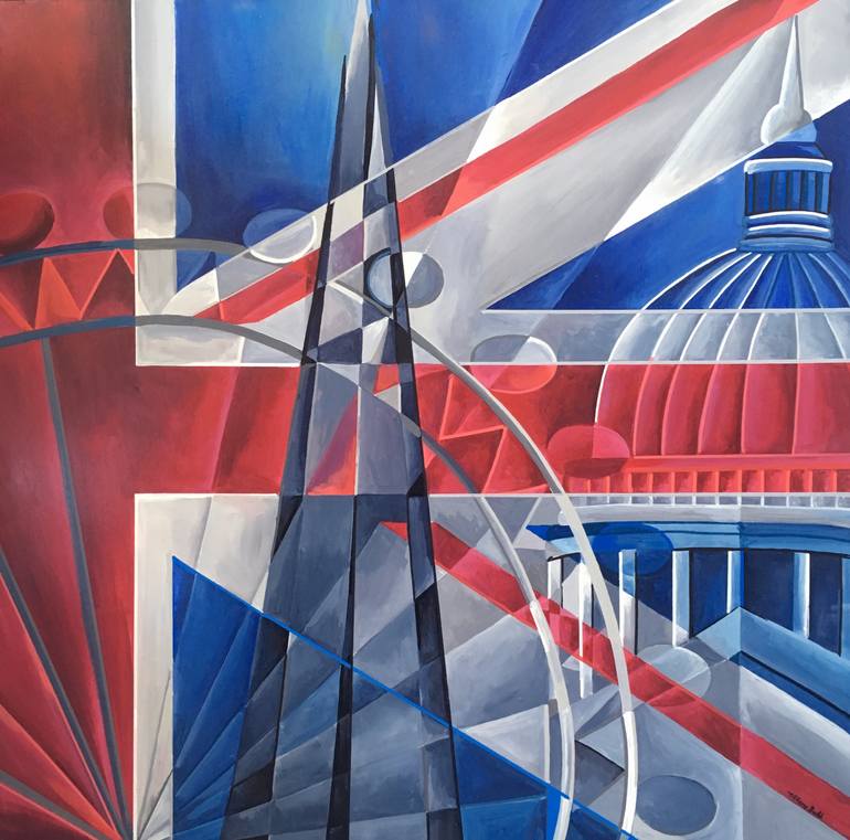 Original Cubism Architecture Painting by Tiffany Budd