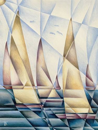 Print of Cubism Boat Drawings by Tiffany Budd