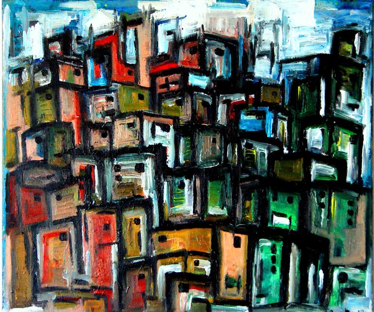 Favelas Painting by Luigi Magliulo | Saatchi Art