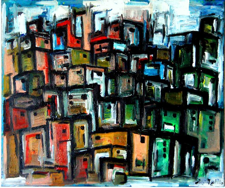 Favelas Painting by Luigi Magliulo | Saatchi Art