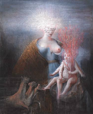 Original Surrealism Nude Painting by agostino arrivabene
