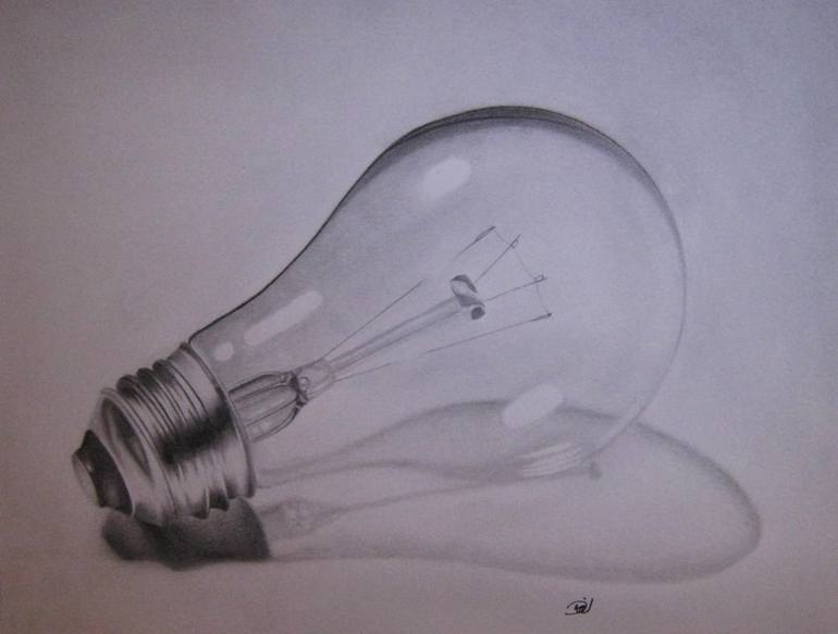 Light Bulb Drawing By Dan Lee Saatchi Art