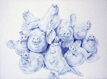Original Figurative Animal Drawings by Seunghwui Koo