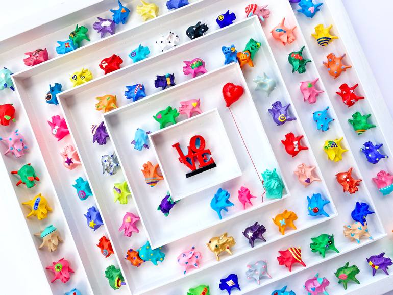 Original Art Deco Love Sculpture by Seunghwui Koo