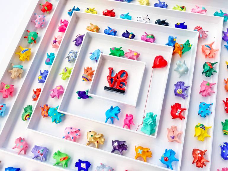 Original Art Deco Love Sculpture by Seunghwui Koo