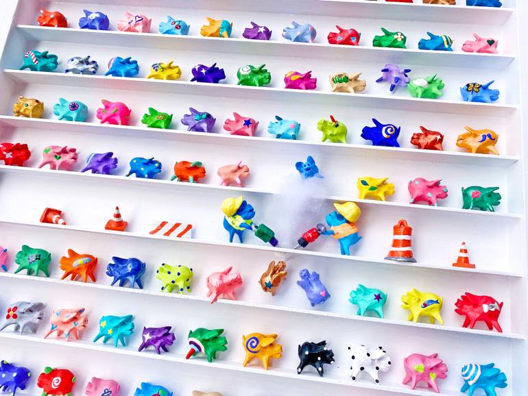 Original Art Deco Cities Sculpture by Seunghwui Koo