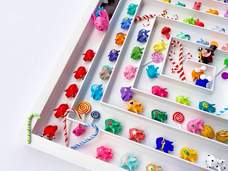 Original Art Deco Humor Sculpture by Seunghwui Koo