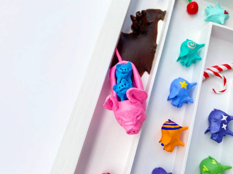 Original Art Deco Humor Sculpture by Seunghwui Koo