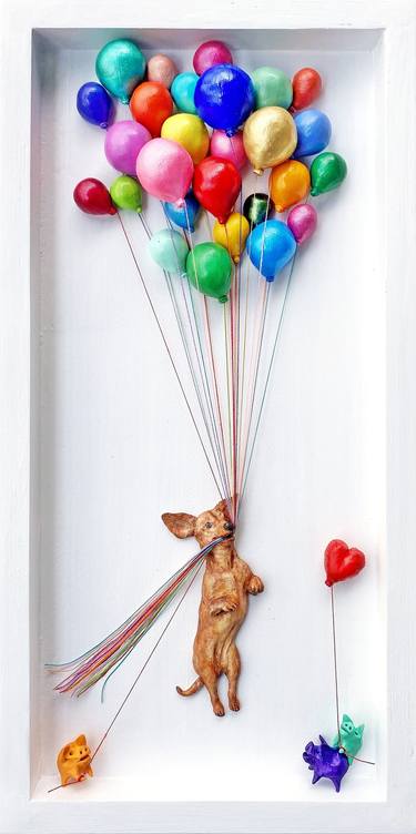 Weeeeee Flying~ #A Dachshund with balloons thumb