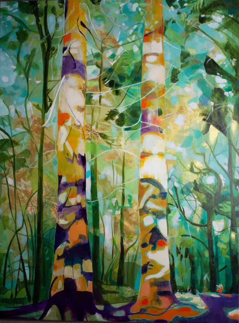 Under an Emerald Canopy Painting by Inga Street Saatchi Art
