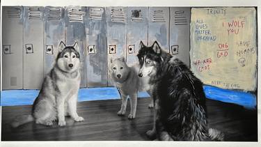 Original Dogs Painting by June Kim