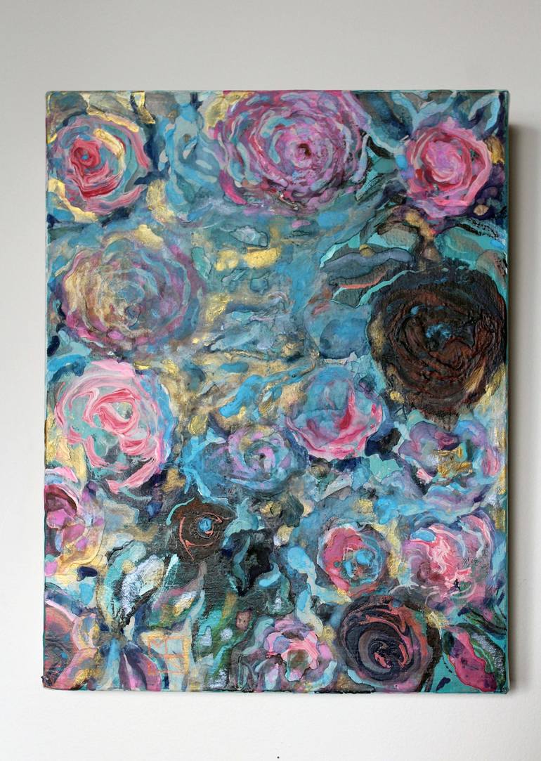 Original Impressionism Floral Painting by Marina Nelson