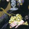 Detail of the grape, the hand with the little snail.