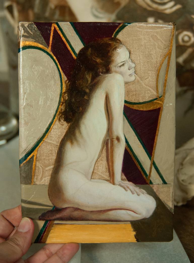 Original Art Deco Nude Painting by Jacqueline Gomez