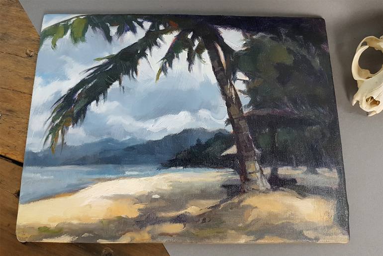 Original Fine Art Beach Painting by Jacqueline Gomez