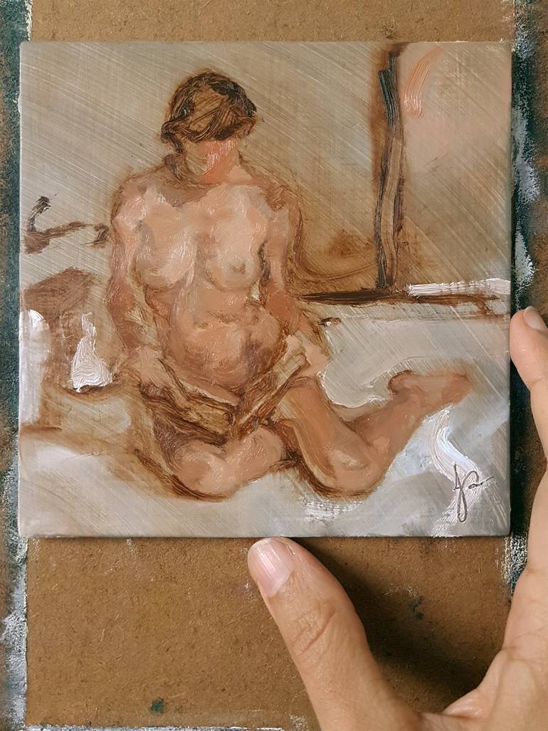 Original Expressionism Nude Painting by Jacqueline Gomez