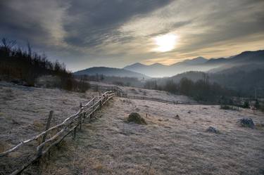 Winter morning in Lika, Croatia thumb