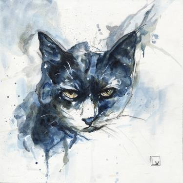 Original Cats Paintings by Lawn Walker