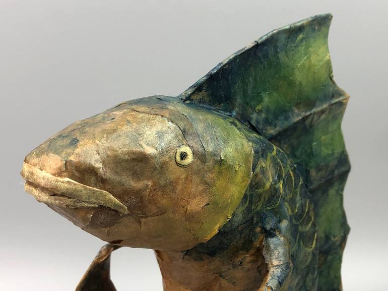 Original Figurative Fish Sculpture by Lawn Walker