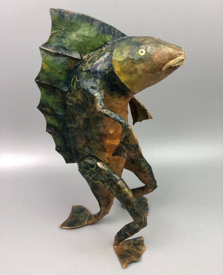 Original Figurative Fish Sculpture by Lawn Walker