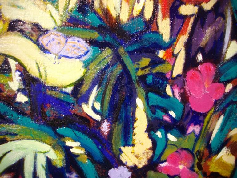 Original Figurative Garden Painting by Francoise Watin