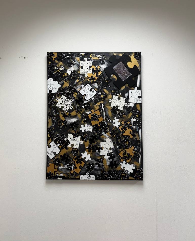 Original Abstract Painting by Esther Glina Montagner | Abstract Art on Canvas | Pieces of the Puzzle