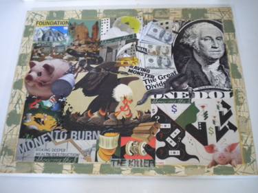 Original Abstract Expressionism Political Collage by Esther  Glina Montagner