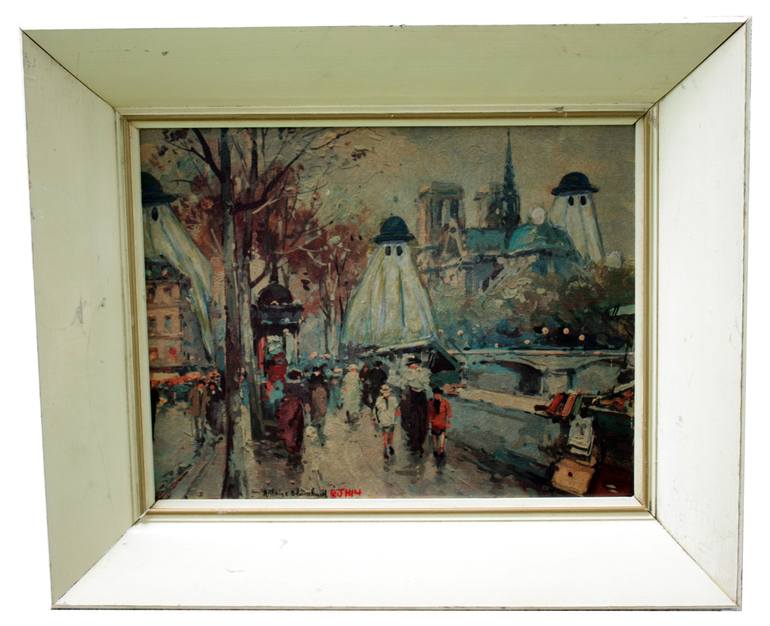 Altered Thrift Store Painting Ghost Walkin Painting by Ben