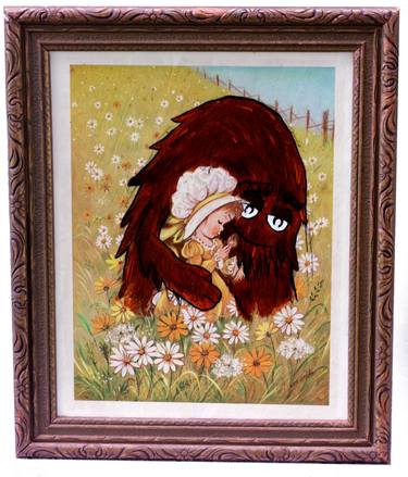 Altered Thrift Store Painting Invisible Friend thumb