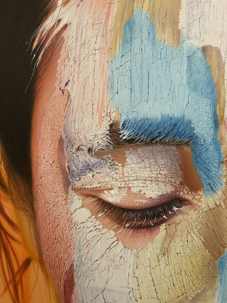 Original Photorealism Portrait Painting by Krestniy Dmytro