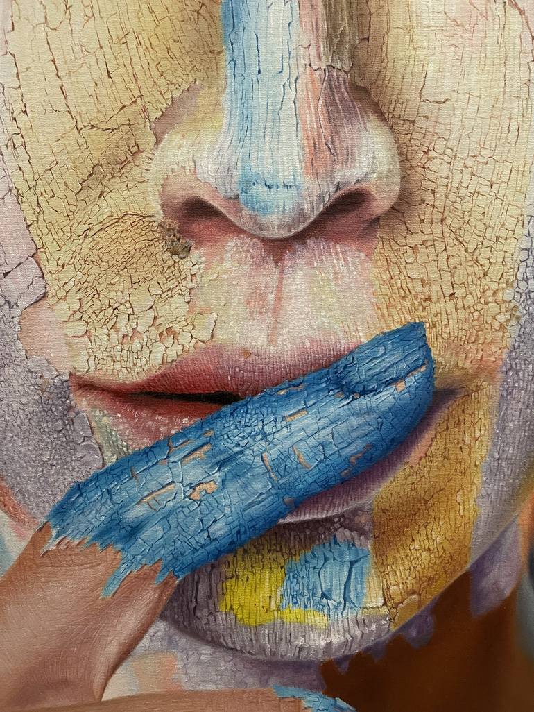 Original Photorealism Portrait Painting by Krestniy Dmytro