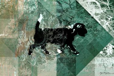 Print of Expressionism Dogs Digital by Mirja Nuutinen