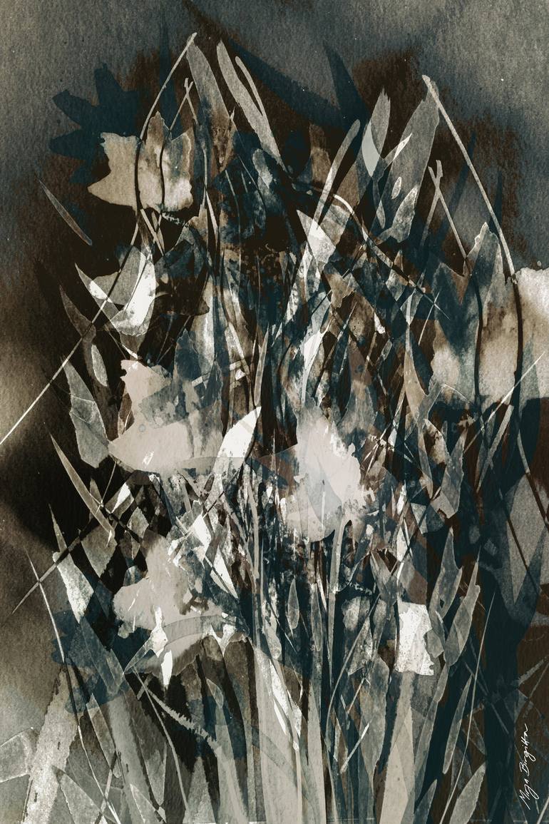 Print of Abstract Floral Digital by Mirja Nuutinen
