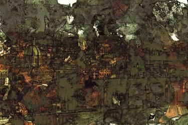 Original Abstract Expressionism Cities Mixed Media by CRIS ACQUA
