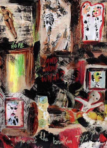 Original Abstract Expressionism People Mixed Media by Cris Acqua