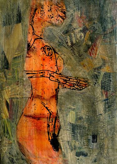 Original Expressionism Nude Collage by CRIS ACQUA