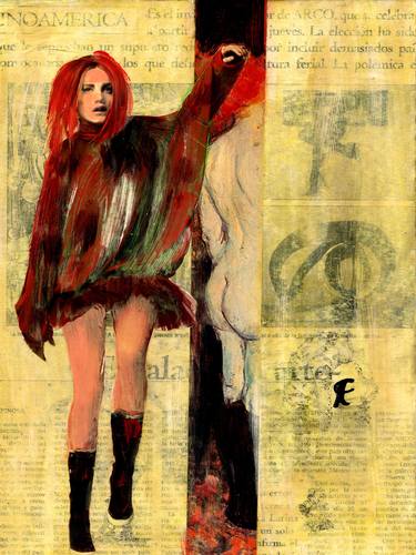 Original Expressionism Nude Collage by CRIS ACQUA