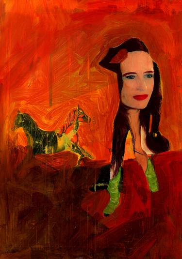 Original Expressionism Horse Collage by CRIS ACQUA