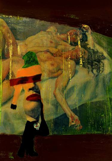 Original Expressionism Erotic Collage by CRIS ACQUA