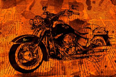 Original Expressionism Motorbike Mixed Media by CRIS ACQUA