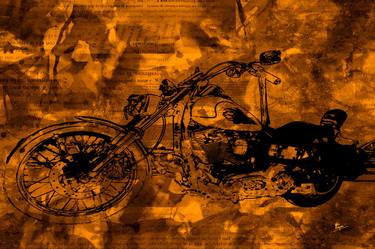 Original Expressionism Motorbike Mixed Media by CRIS ACQUA