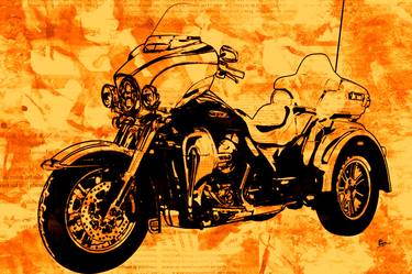 Original Pop Art Motorbike Mixed Media by CRIS ACQUA