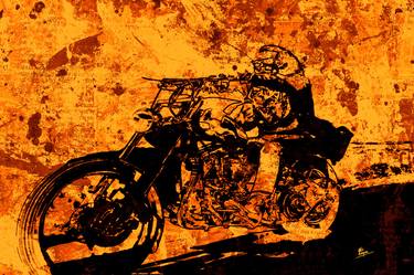 Original Motorbike Mixed Media by CRIS ACQUA