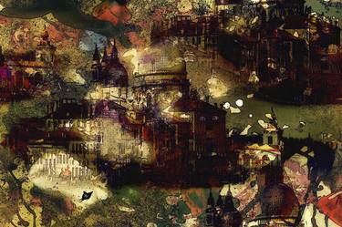 Original Abstract Expressionism Cities Mixed Media by CRIS ACQUA