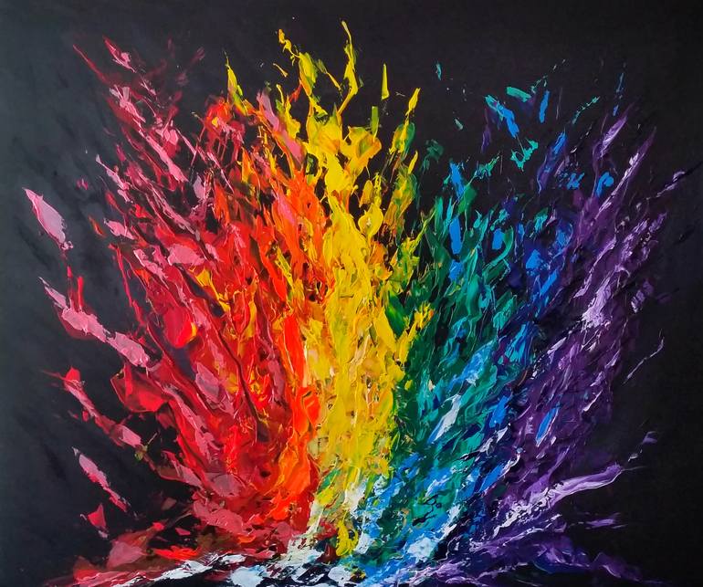 Colour Blast (Large, Stunning) Painting by Mel Graham | Saatchi Art