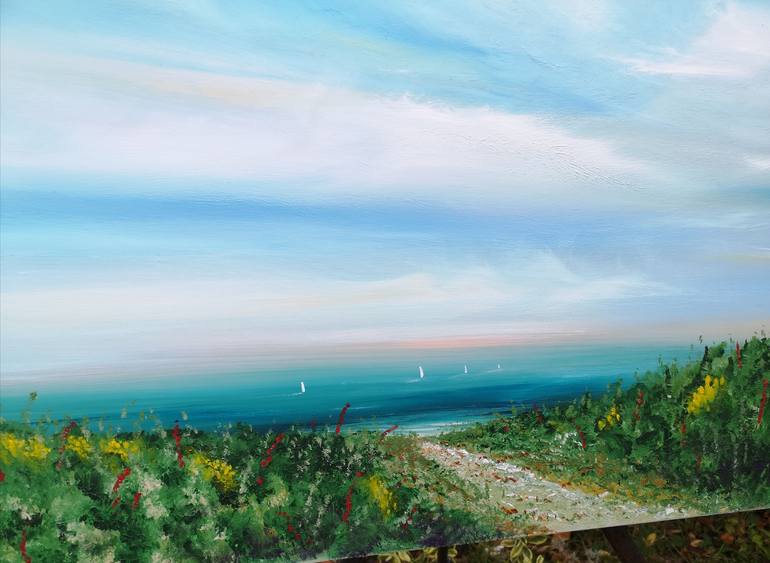 Original Impressionism Seascape Painting by Mel Graham