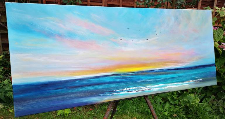 Original Impressionism Seascape Painting by Mel Graham