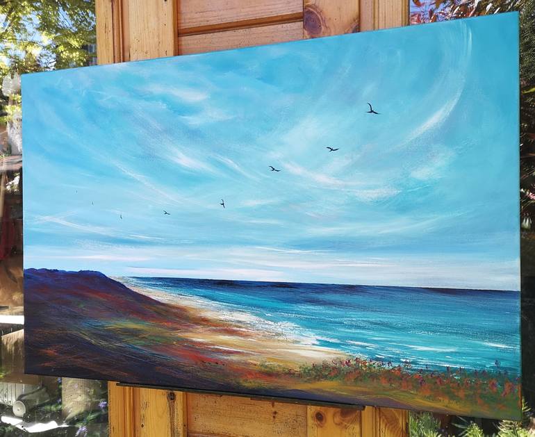 Original Impressionism Seascape Painting by Mel Graham